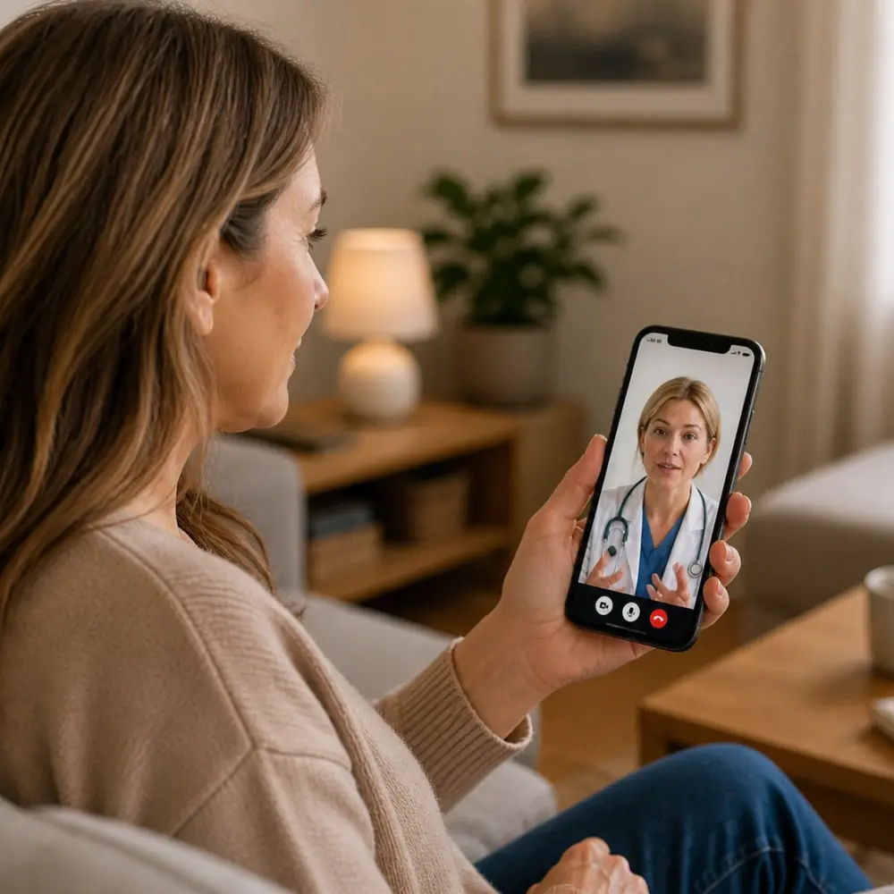 Patient med mobiltelefon